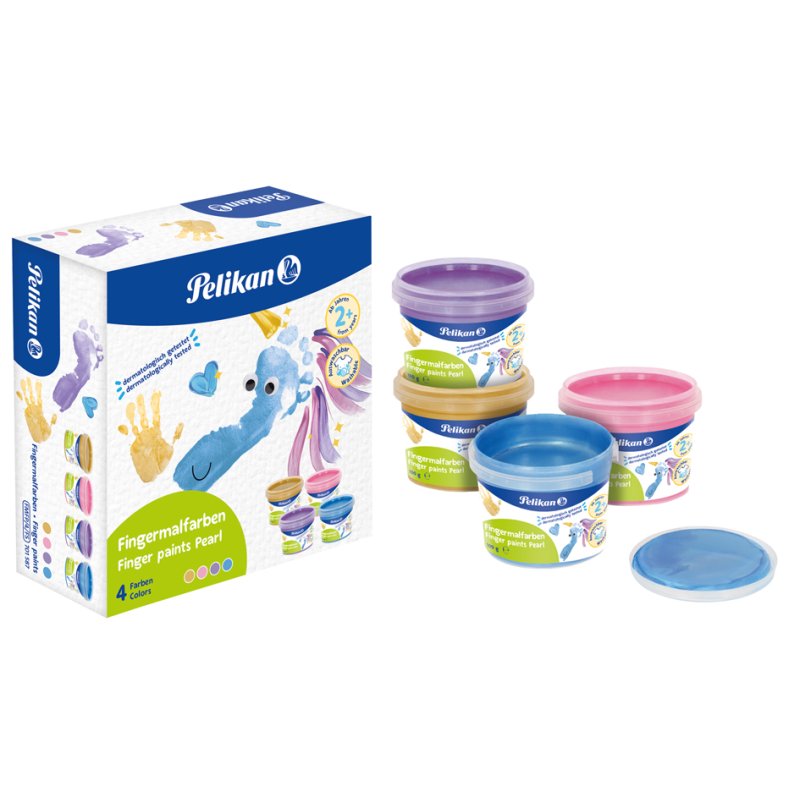 Pelikan finger paint pearl colours, 4-piece set, 4×100 g
