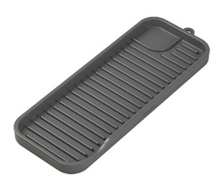 Metaltex spoelbakorganizer Tidy-Mat XL, siliconen, grijs, 400×80×12 mm