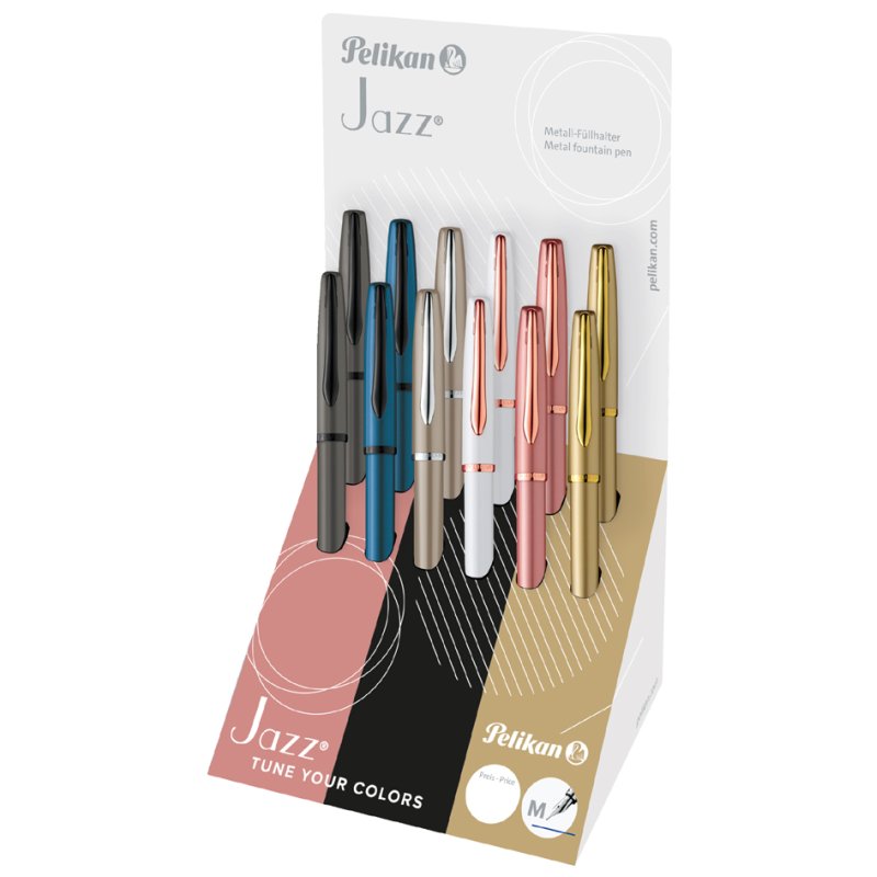 Pelikan stylo plume Jazz Noble Elegance, présentoir 12 pièces, assortiment de couleurs