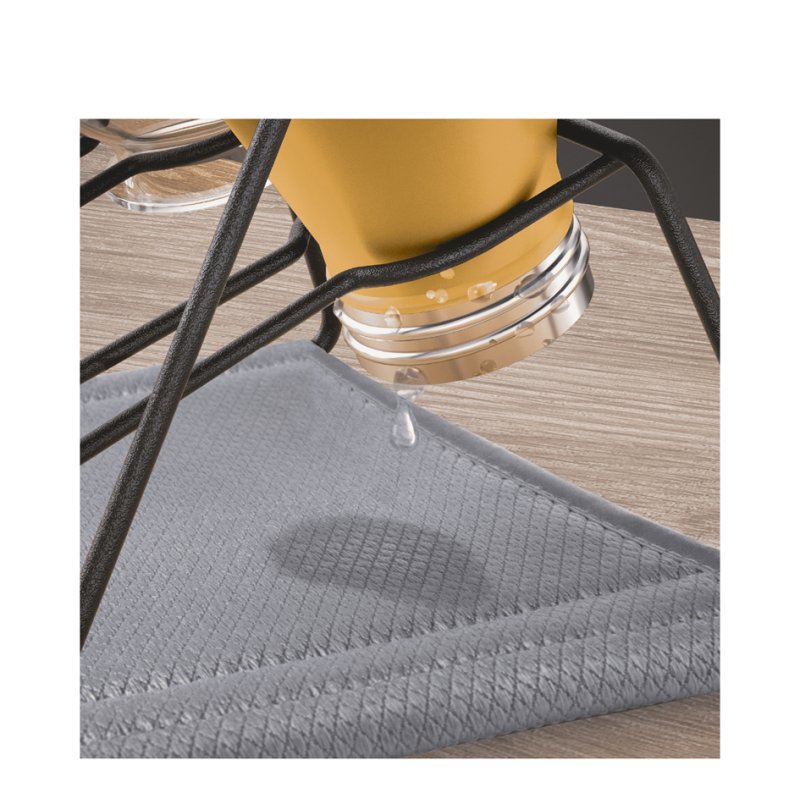 metaltex égouttoir Sodatex 2 LAVA, noir mat, 2 bouteilles, avec chiffon microfibre