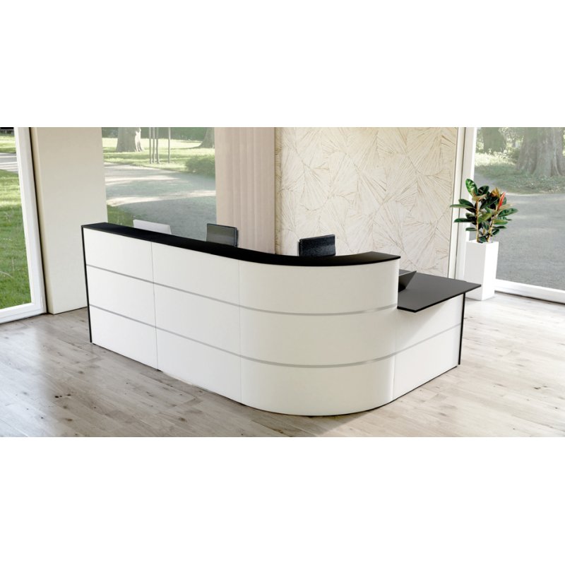 Kerkmann balie Cento 9 met adviesplaats, wit/antraciet, 295×80×110 cm