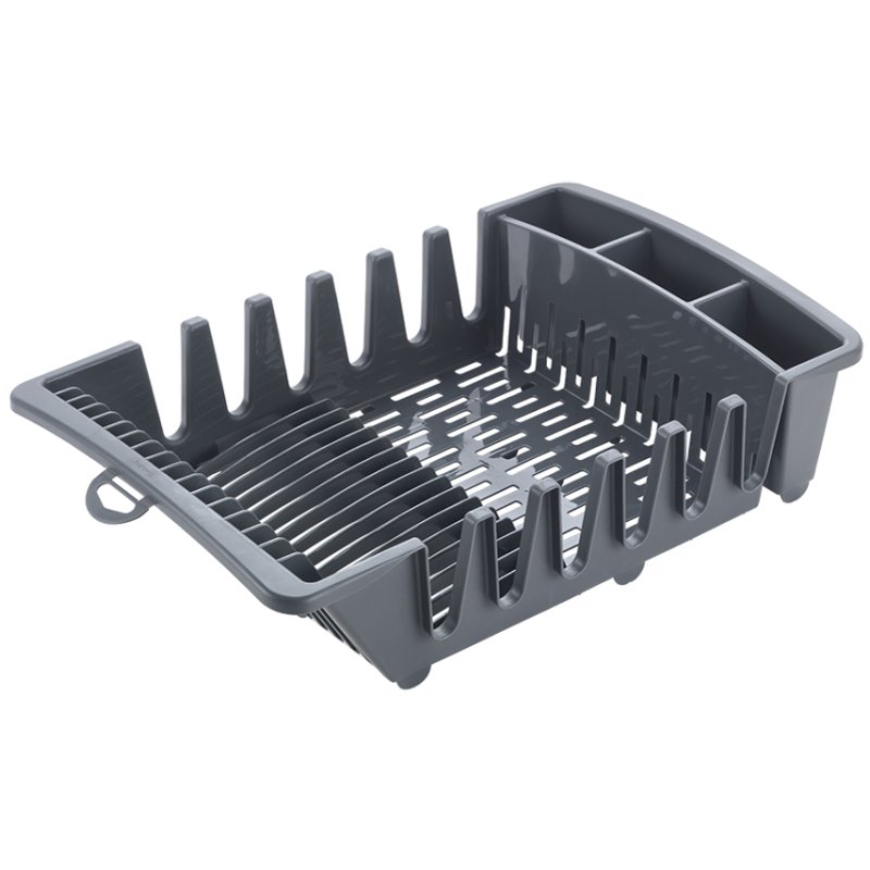 Metaltex afdruiprek Smartex, grijs, met bestekhouder, 48×29×12 cm