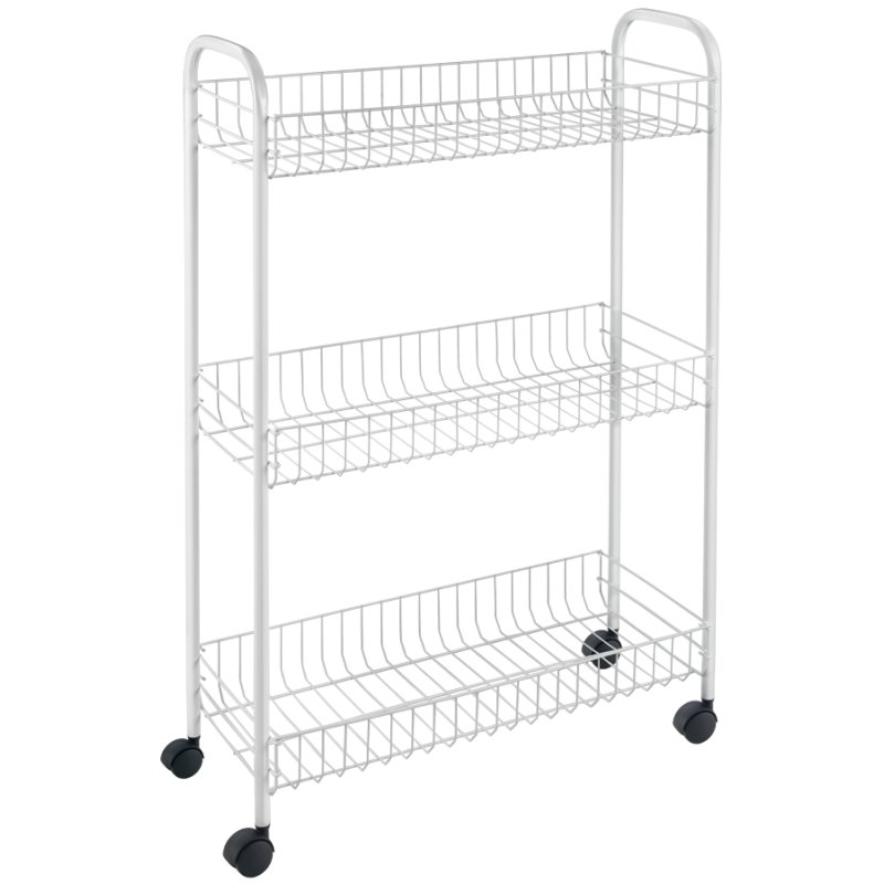 Metaltex trolley Slim 3 étages, blanc, 23×56×84 cm