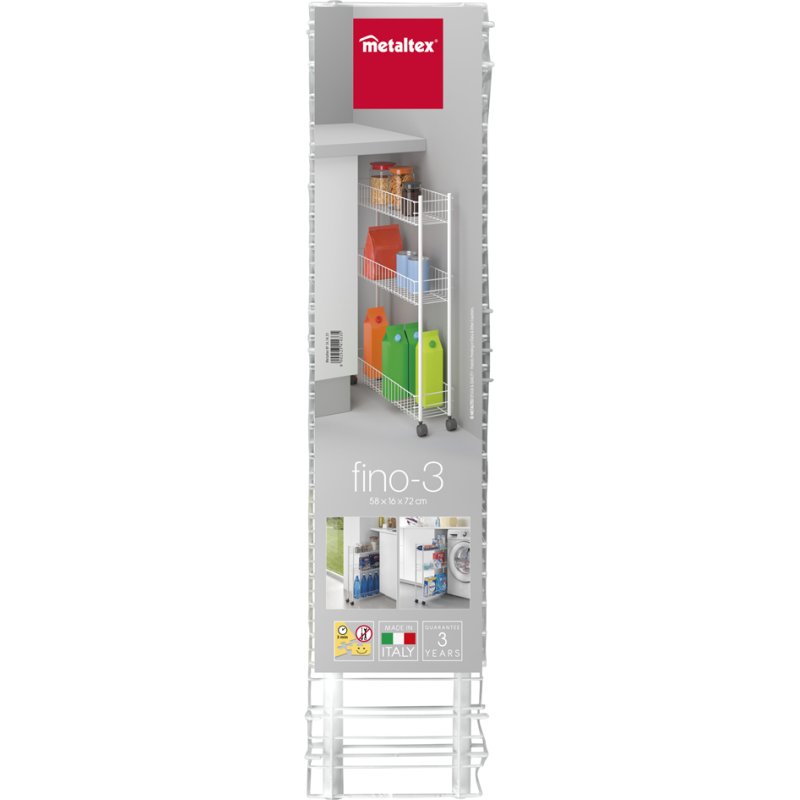 Metaltex serveerwagen Fino 3 etages, wit, 160×600×720 mm