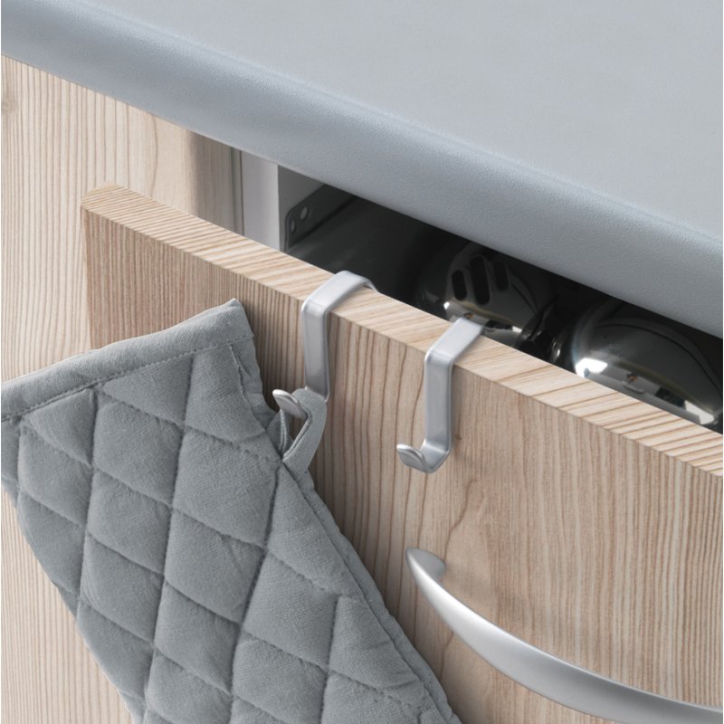 Metaltex crochet double Galileo, argent métallisé, 60×40×40 mm, Polytherm