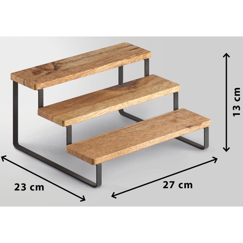 Metaltex support à épices York LAVA, noir/marron, style industriel, 270×230×130 mm