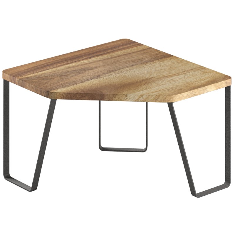 Metaltex étagère d'angle York LAVA, noir/brun, 1 étage, style industriel, 250×250×160 mm