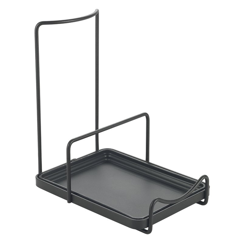 metaltex porte-couvercle et porte-cuillère Tokyo LAVA, noir mat, 170×120×190 mm