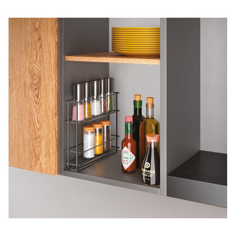 Metaltex porte-épices In & Out LAVA, extractible, noir, 60×28×22 cm
