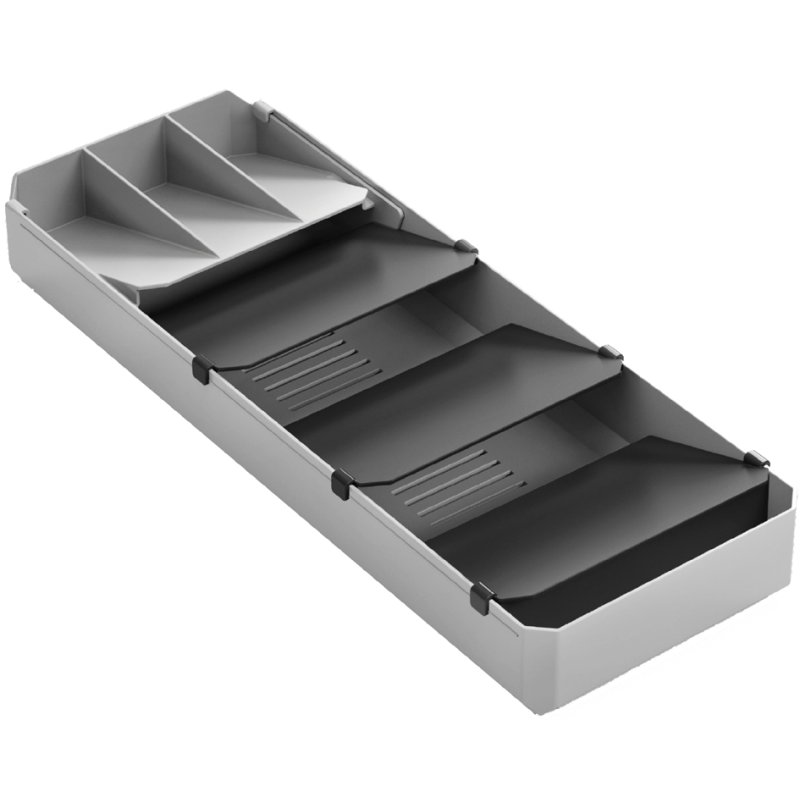 Metaltex bac à couverts Uni-Fit, réglable, plastique, gris