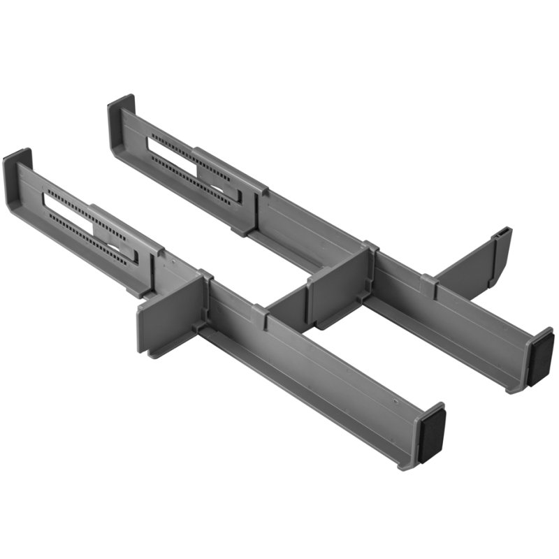 Metaltex organisateur de tiroir Multi-Fit, ABS, gris, coulissant 390-490 mm
