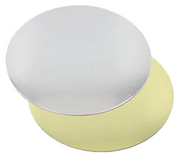 STARPAK taartbodem rond, 200 mm, goud/zilver, 25 stuks