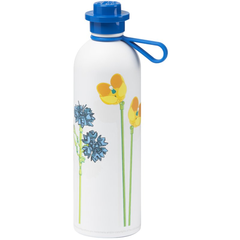 LEGO bouteille isotherme Wild Flowers, acier, blanc motif fleurs, 0,725 litre