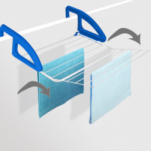 Metaltex wasdroogrek Bries, wit/blauw, 6 m drooglengte, 620×380 mm
