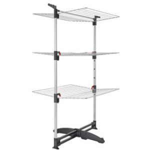 metaltex Ciclone Vario wasdroogrek, 3 etages, inklapbaar, zilver/zwart