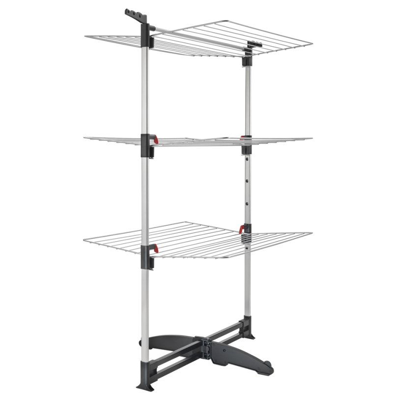 metaltex Ciclone Vario wasdroogrek, 3 etages, inklapbaar, zilver/zwart