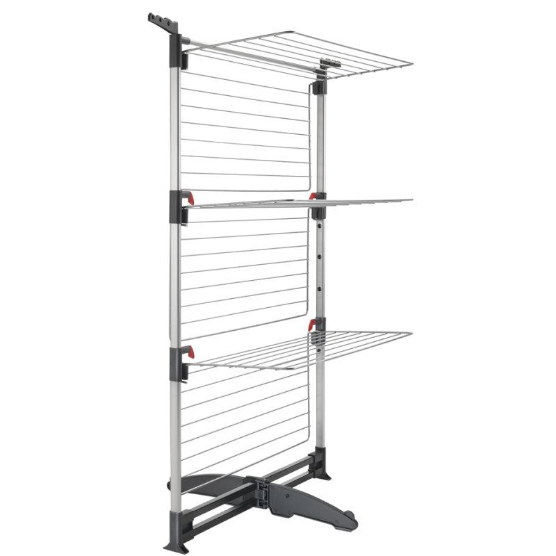 metaltex Ciclone Vario wasdroogrek, 3 etages, inklapbaar, zilver/zwart