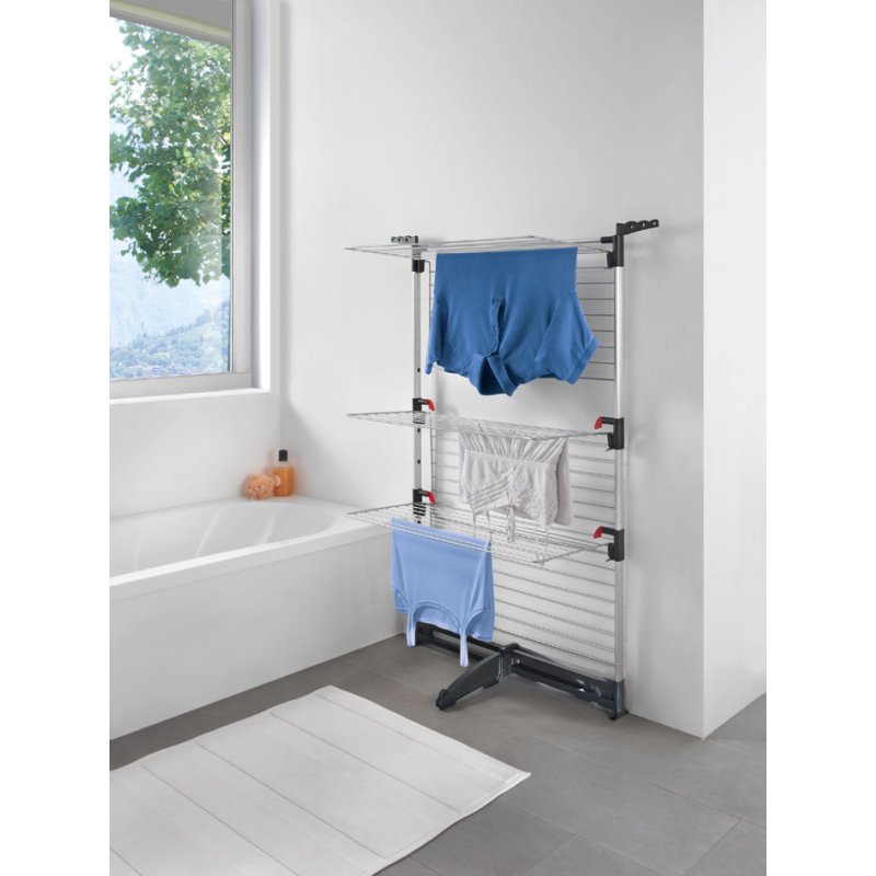 metaltex Ciclone Vario wasdroogrek, 3 etages, inklapbaar, zilver/zwart