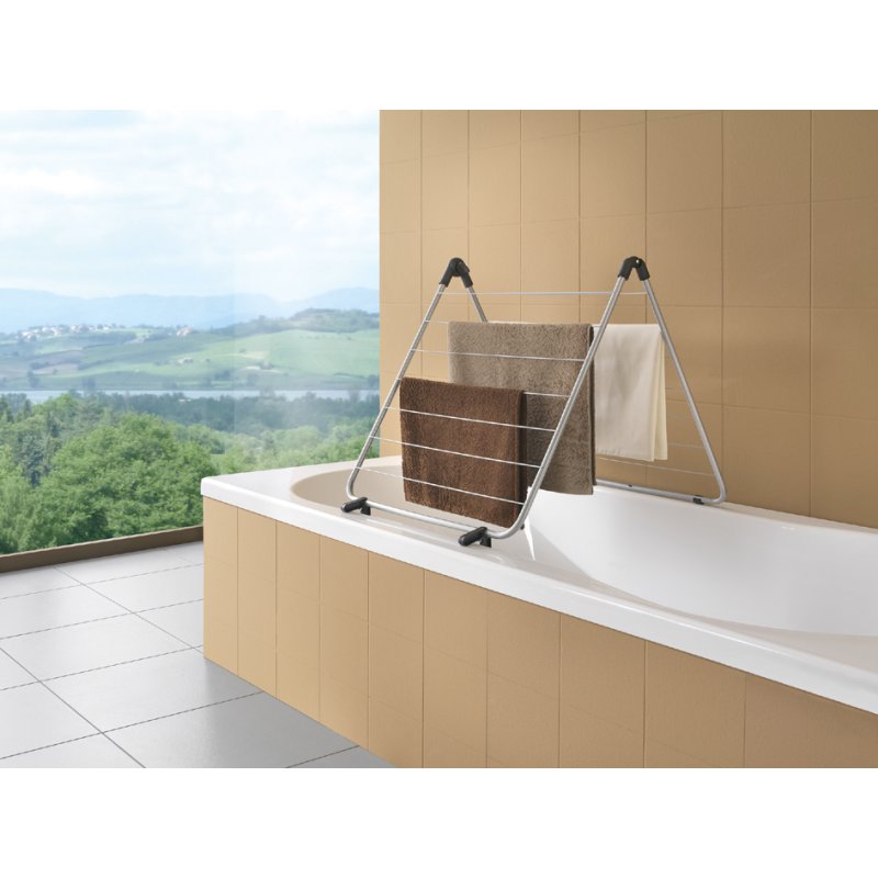 Metaltex sèche-linge baignoire Nevis ONYX, noir mat, 7 m longueur de séchage