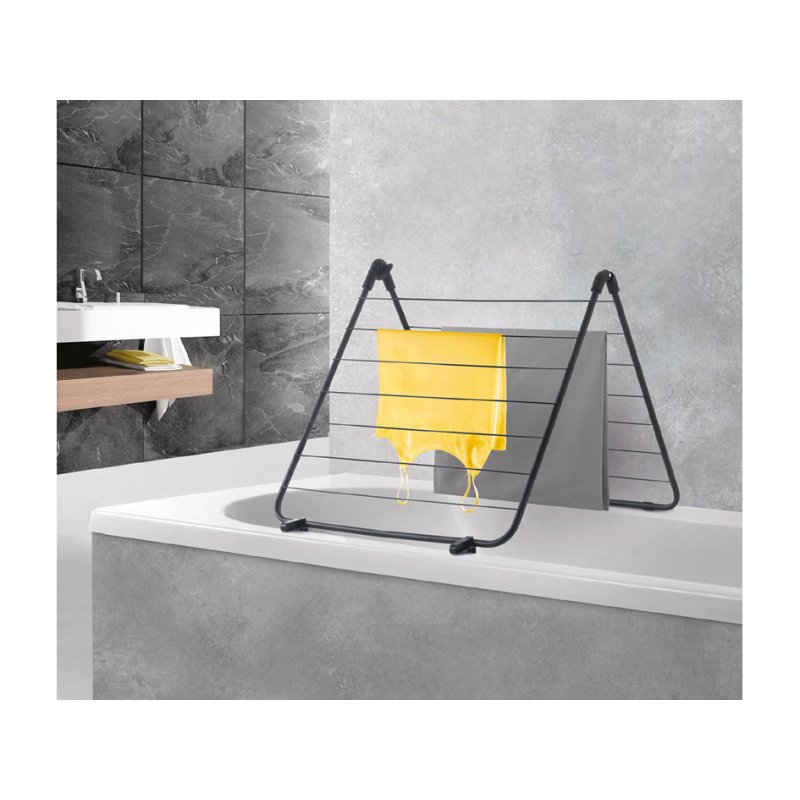 Metaltex sèche-linge baignoire Nevis ONYX, noir mat, 7 m longueur de séchage