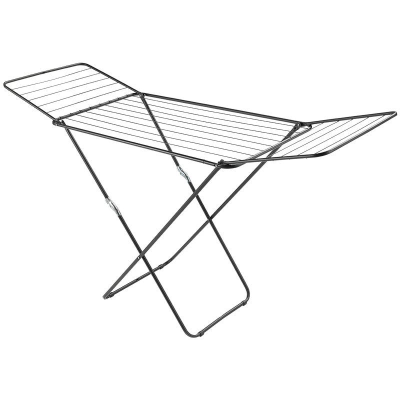 Metaltex Vulcano wing clothes airer, folding, 18 m drying length, black