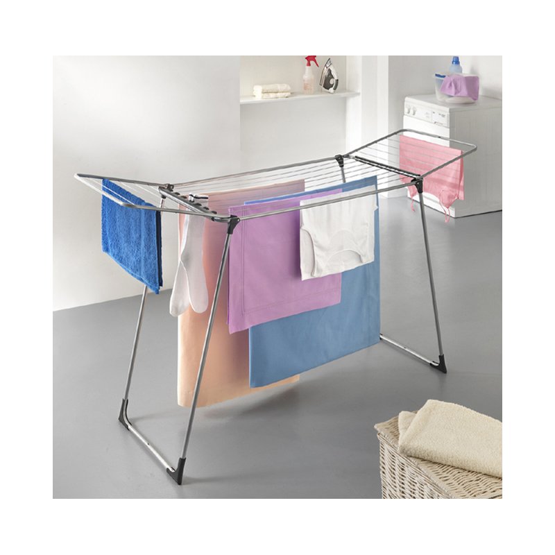 Metaltex étendeur ailé Hydra ONYX, noir mat, pliable, 18 m de longueur de séchage