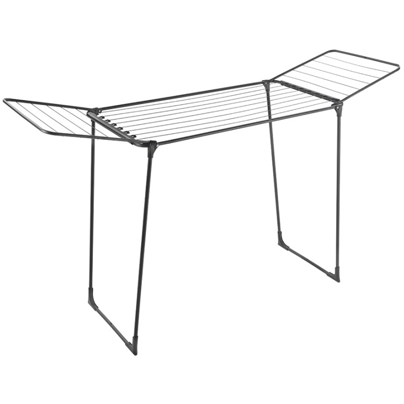 Metaltex étendeur ailé Hydra ONYX, noir mat, pliable, 18 m de longueur de séchage