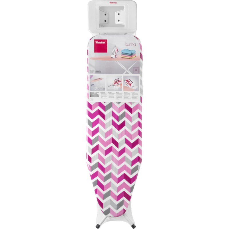 Metaltex ironing board Kuma, white, height adjustable up to 840 mm, 111×34 cm