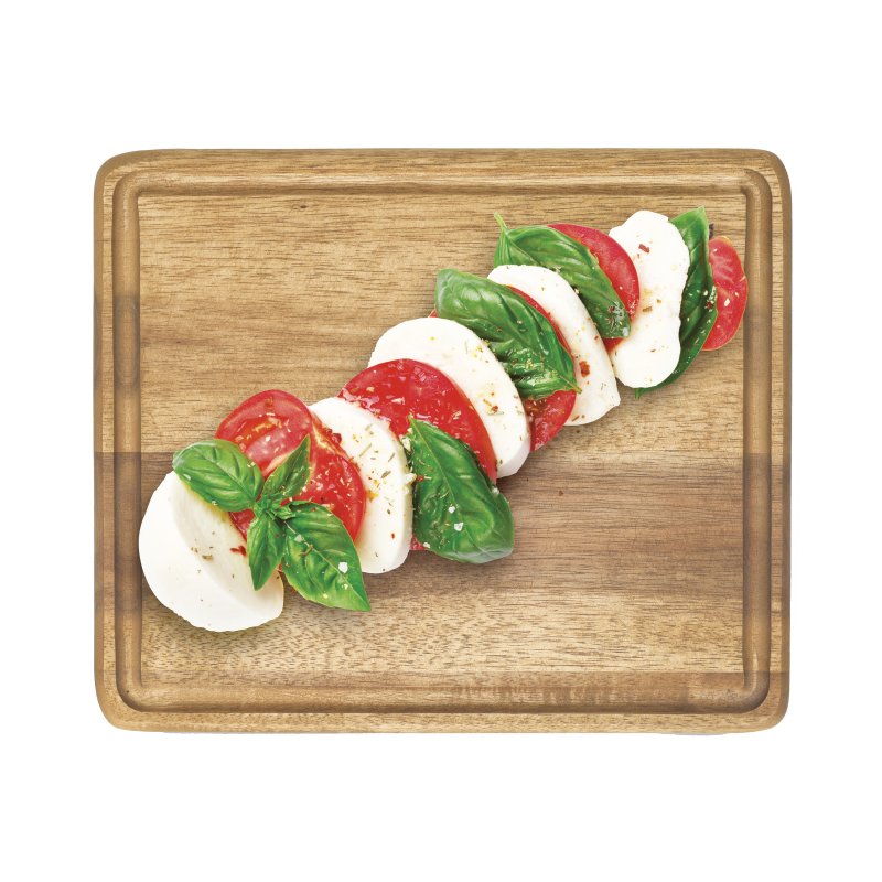 Metaltex planche à découper bois d'acacia, 31×21 cm, avec gouttière
