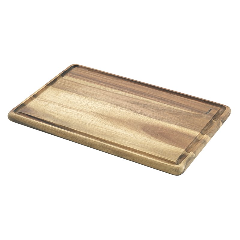 Metaltex planche à découper bois d'acacia, 31×21 cm, avec gouttière