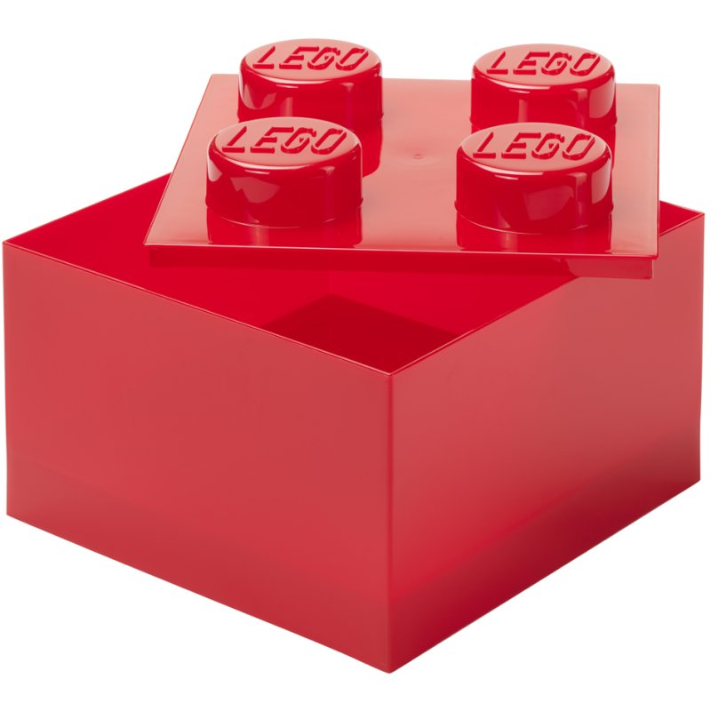 Boîte de rangement LEGO 4 tenons avec couvercle, vert clair transparent, 5,7 litres