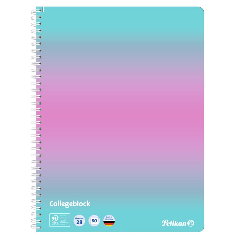Pelikan bloc-notes Color Edition A4, menthe/rosé, quadrillé, 80 feuilles