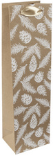 Sigel kerstcadeau flessentas Dennenappels en dennentakken, bruinkarton, 100×80×350 mm
