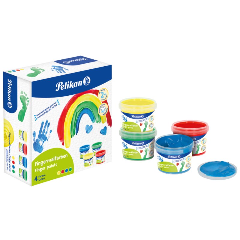 Pelikan finger paint basic set, 4 colours, water-based, 4×100 g