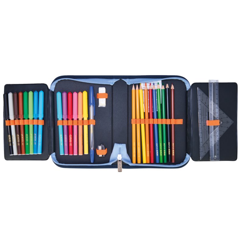 herlitz trousse scolaire Tech Mech, 31 pièces garnie, polyester