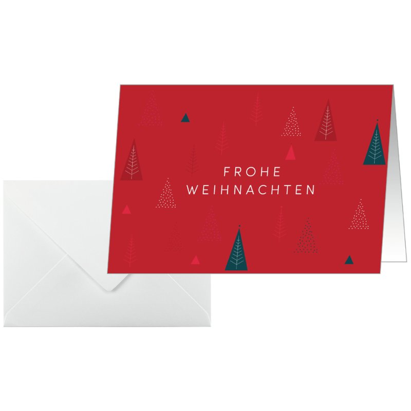 Sigel kerstkaart Ruby Pines, A6 liggend, 25 kaarten + 25 enveloppen