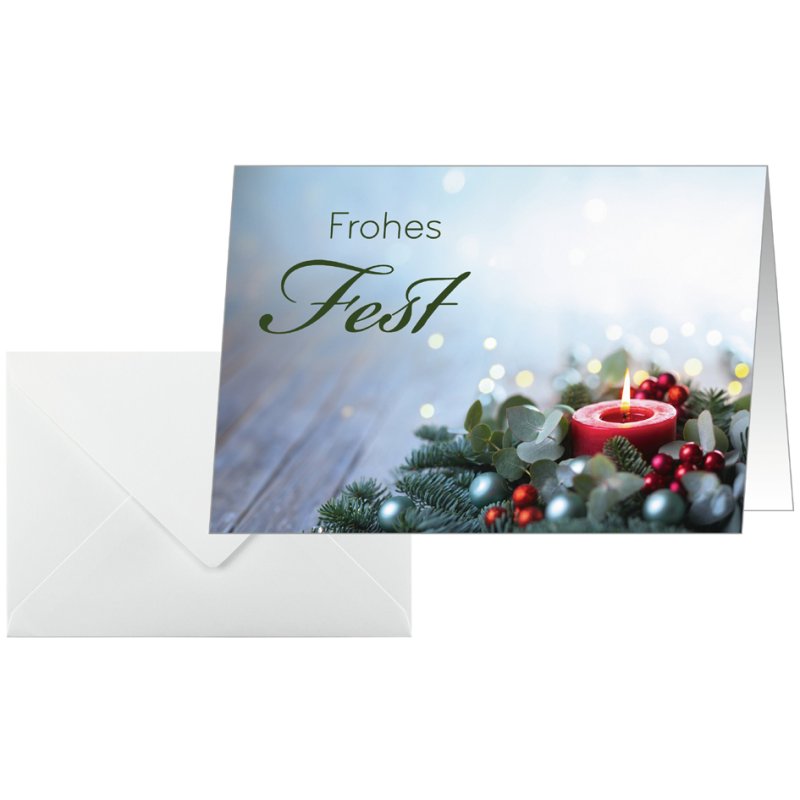 Sigel kerstkaart Candlelight Cheer, A6 liggend, 25 stuks, 25 enveloppen