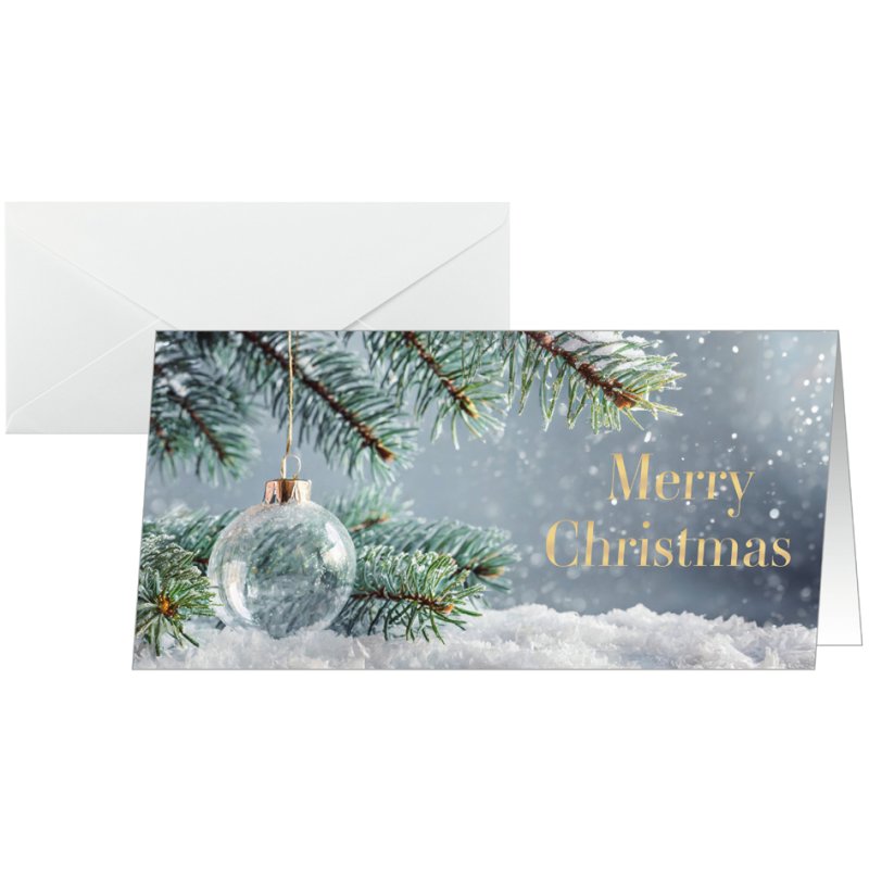 Sigel carte de Noël Snow Idyll, DIN long, carton blanc 250 g/m², 25 cartes + enveloppes