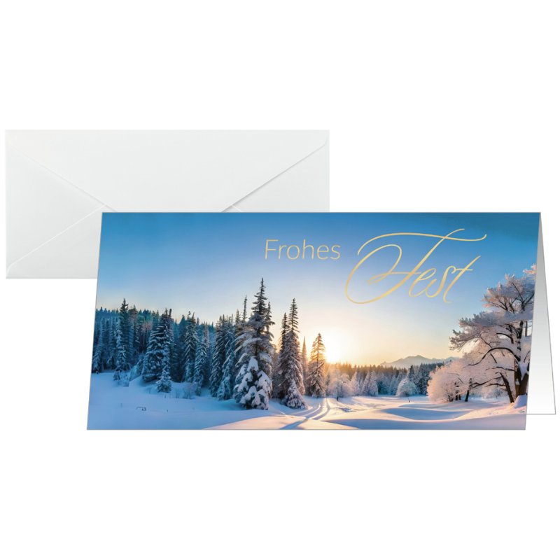 Sigel Christmas card Winter Wonderland, DIN long, 25 cards + envelopes