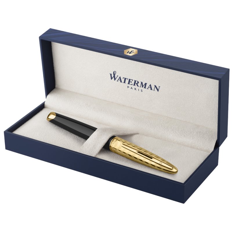 WATERMAN stylo Carène Opera, noir, capuchon doré, plume en or 18 carats