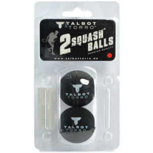 TALBOT torro squashballen, blauw punt, snel, 2 stuks