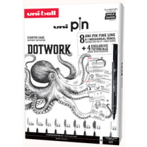 uni-ball DOTWORK starterset uni pin, 9-delig, koffer