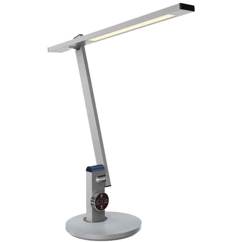PAPERFLOW Lampe de bureau LED BENTO, gris métallisé, réglable, 10 watts