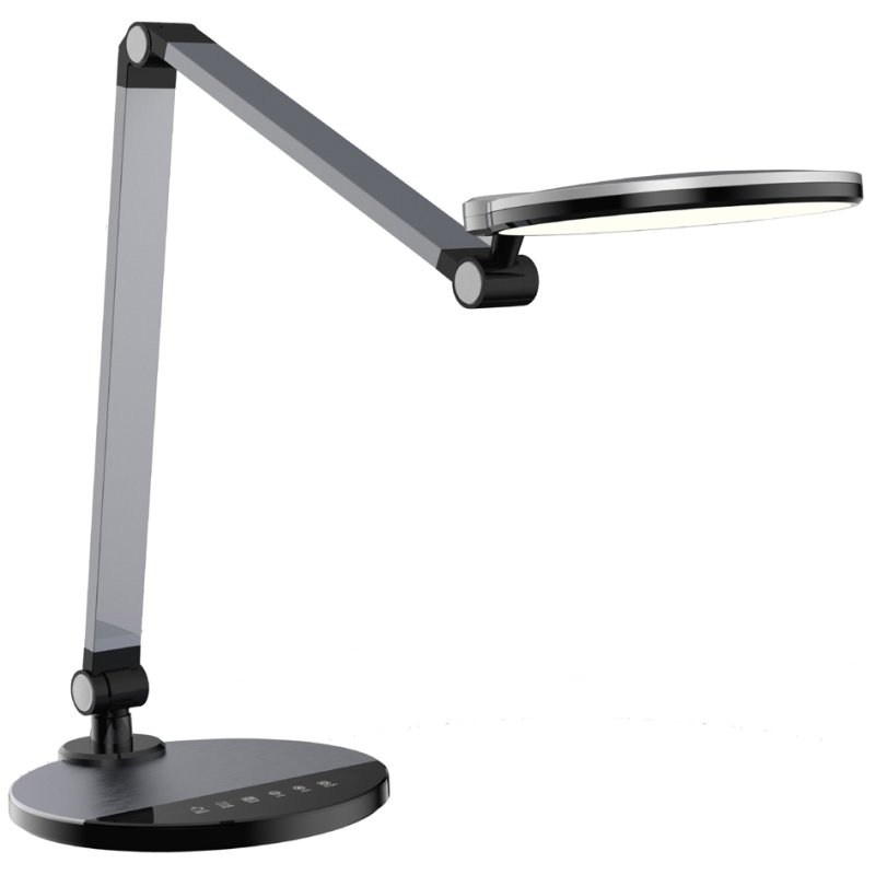 PAPERFLOW Lampe de bureau LED CHUCK avec pied, argent, 7 watts, variateur tactile