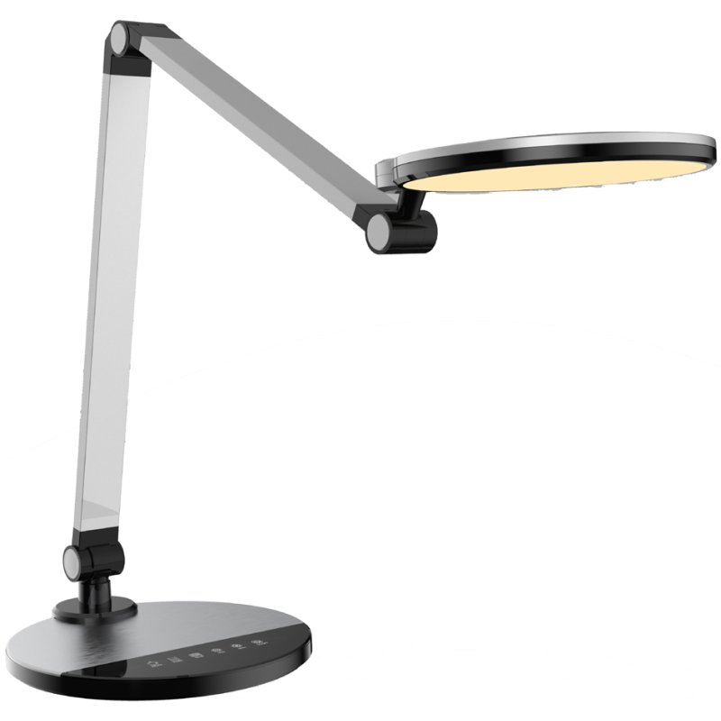 PAPERFLOW Lampe de bureau LED CHUCK avec pied, argent, 7 watts, variateur tactile