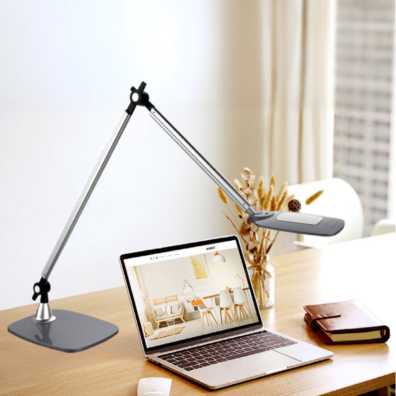 PAPERFLOW Lampe de bureau LED JIM avec pied, argent/noir, capteur de mouvement, 7 watts