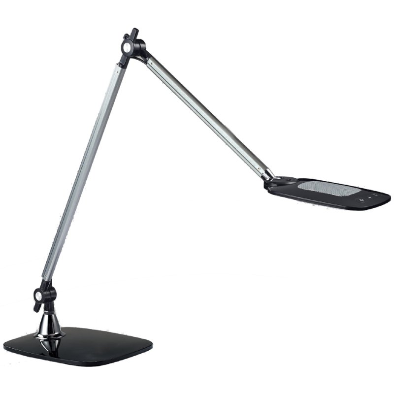 PAPERFLOW Lampe de bureau LED JIM avec pied, argent/noir, capteur de mouvement, 7 watts
