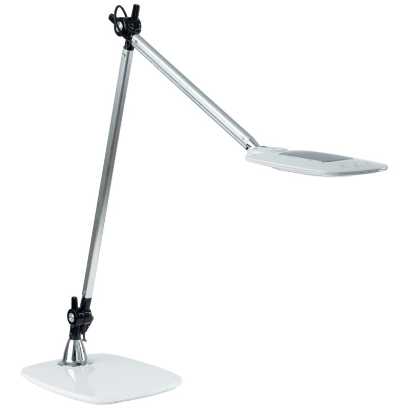 PAPERFLOW Lampe de bureau LED JIM avec pied, argent/noir, capteur de mouvement, 7 watts