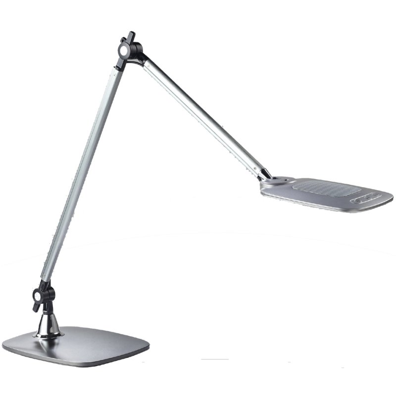 PAPERFLOW Lampe de bureau LED JIM avec pied, argent/noir, capteur de mouvement, 7 watts