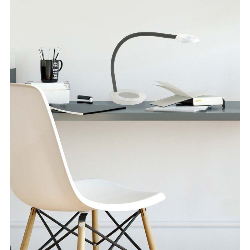 PAPERFLOW Lampe de bureau LED TOBY, pied de support, noir, 6 watts